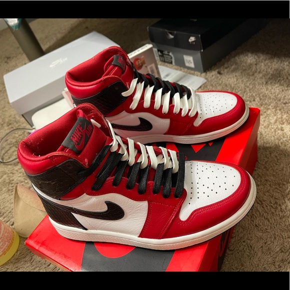 Jordan Shoes - Jordan 1’s. red,white,black. size 7.5 in women